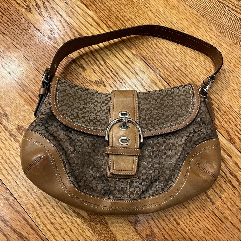 Vintage Y2K Coach Signature Soho Medium Shoulder Bag Brown British Tan F10926 - Picture 5 of 15
